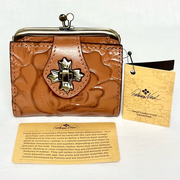 Patricia Nash Casella Embossed Leather Wallet In Cognac Brown - Picture 8 of 16